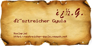 Ösztreicher Gyula névjegykártya